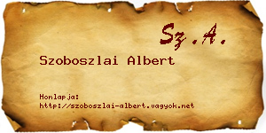 Szoboszlai Albert névjegykártya