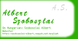 albert szoboszlai business card